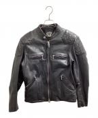 SKULL FLIGHTスカルフライト）の古着「Leather Biker Jacket / シングルライダースジャケット / 16302011M01-39」｜ブラック