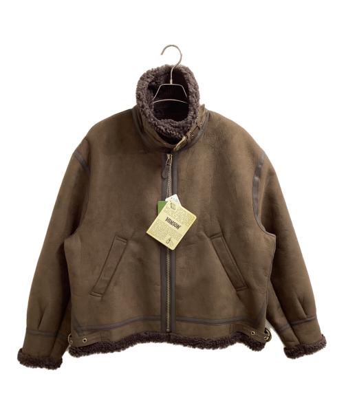 HINSON（ヒンソン）HINSON (ヒンソン) FREAK'S STORE (フリークスストア) 別注 B-3 フェイクムートン ボア ジャケット　253-15120 ブラウン サイズ:Lの古着・服飾アイテム