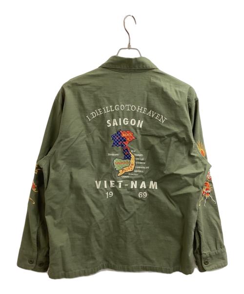 ALPHA（アルファ）ALPHA (アルファ) スーベニアシャツ / ミリタリーシャツ グリーン サイズ:Lの古着・服飾アイテム