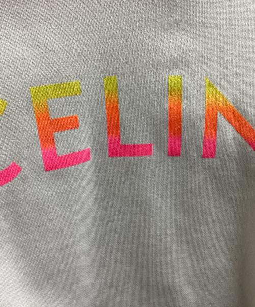 CELINE（セリーヌ）CELINE (セリーヌ) グレデーションロゴプルオーバーパーカー　2Y753670Q ホワイト サイズ:Lの古着・服飾アイテム