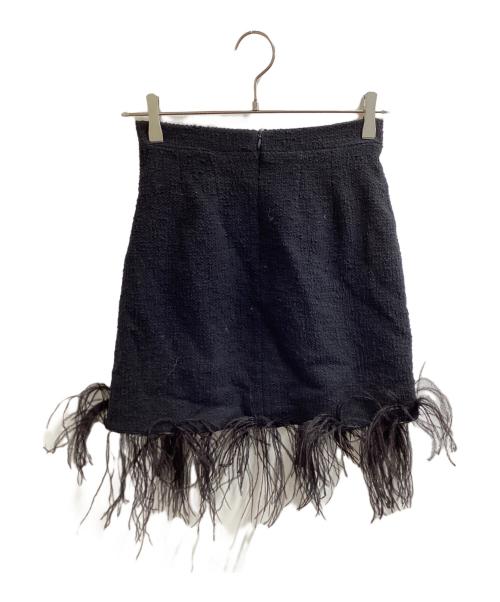 patou（パトゥ）Patou (パトゥ) フェザー コットンツイード ミニスカート　SK0120047999B ブラック サイズ:34の古着・服飾アイテム