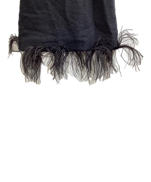 patou（パトゥ）Patou (パトゥ) フェザー コットンツイード ミニスカート　SK0120047999B ブラック サイズ:34の古着・服飾アイテム