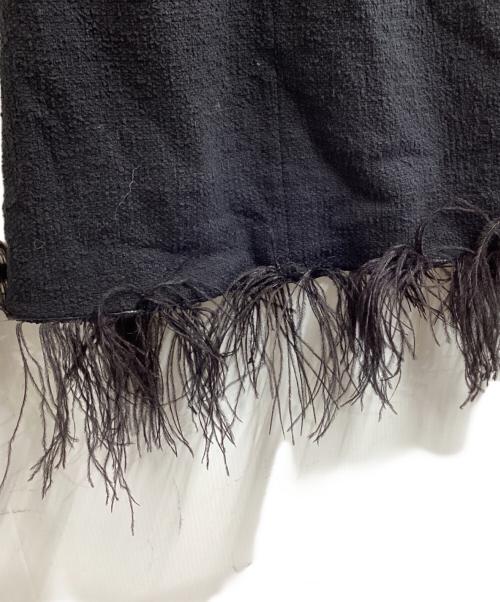 patou（パトゥ）Patou (パトゥ) フェザー コットンツイード ミニスカート　SK0120047999B ブラック サイズ:34の古着・服飾アイテム