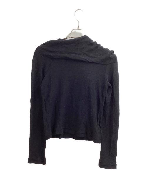 yohji yamamoto+noir（ヨウジヤマモトプリュスノアール）yohji yamamoto+Noir (ヨウジヤマモトプリュスノアール) ストールネックデザインニット ブラック サイズ:2の古着・服飾アイテム