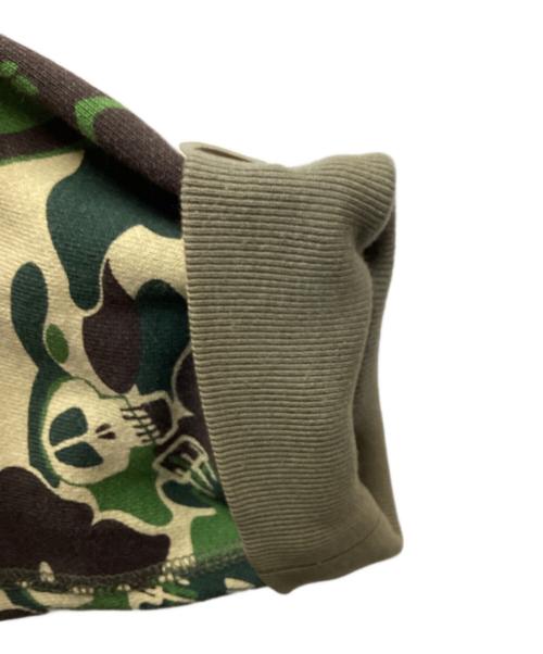 A BATHING APE（ア ベイシング エイプ）A BATHING APE (アベイシングエイプ) stussy (ステューシー) スカルサルカモジップパーカー / 30周年記念 / 10AW グリーン サイズ:Lの古着・服飾アイテム