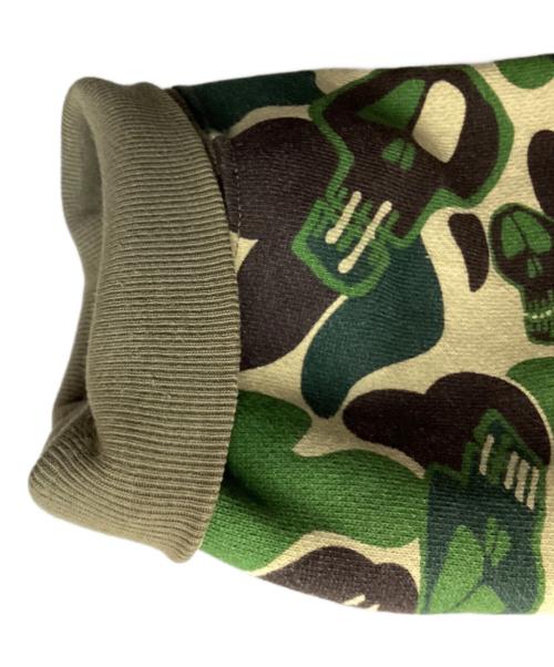 A BATHING APE（ア ベイシング エイプ）A BATHING APE (アベイシングエイプ) stussy (ステューシー) スカルサルカモジップパーカー / 30周年記念 / 10AW グリーン サイズ:Lの古着・服飾アイテム