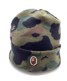 A BATHING APE（アベイシングエイプ）の古着「1st Camo Knit Cap / ビーニー / ﾆｯﾄ帽」｜グリーン