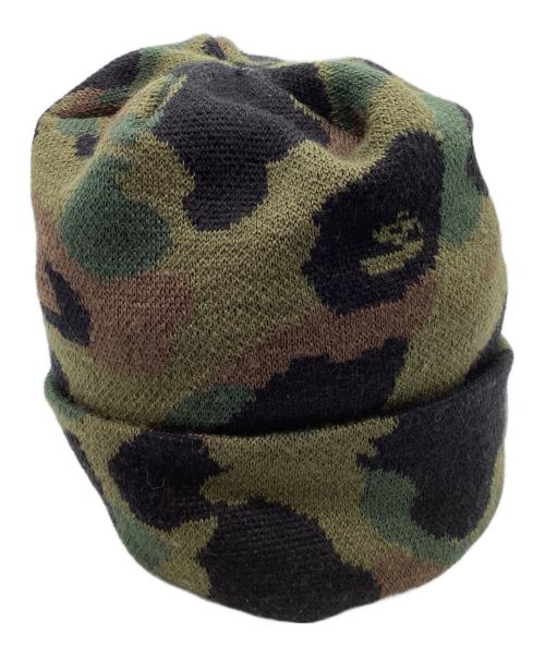 A BATHING APE（アベイシングエイプ）A BATHING APE (アベイシングエイプ) 1st Camo Knit Cap / ビーニー / ﾆｯﾄ帽 グリーンの古着・服飾アイテム