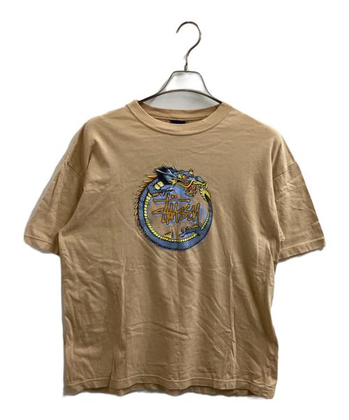 stussy（ステューシー）stussy (ステューシー) ドラゴンTシャツ ベージュ サイズ:Lの古着・服飾アイテム