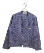 BACKERSバッカーズ）の古着「ストライプカバーオール / K78-3048B-5」｜ブルー