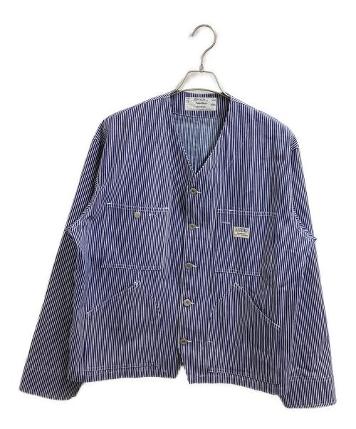 BACKERS（バッカーズ）Backers (バッカーズ) ストライプカバーオール / K78-3048B-5 ブルー サイズ:40の古着・服飾アイテム