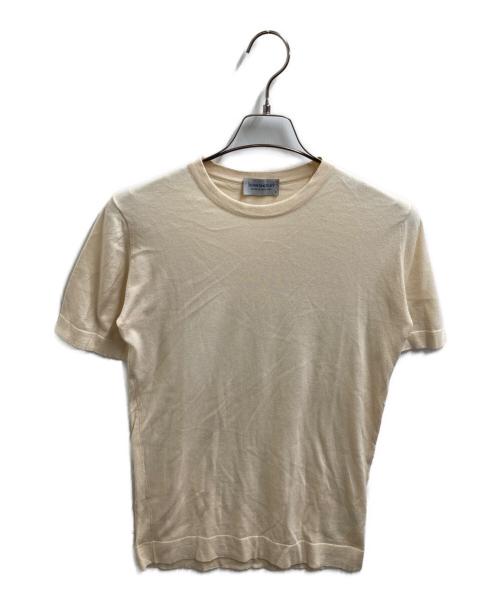 JOHN SMEDLEY（ジョンスメドレー）JOHN SMEDLEY (ジョンスメドレー) 半袖ニット ベージュ サイズ:Sの古着・服飾アイテム