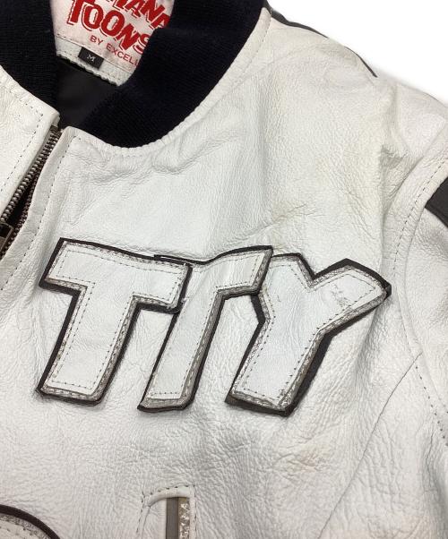 MONTANA TOONS（モンタナトゥーンズ）MONTANA TOONS (モンタナトゥーンズ) BETTT BOOP レザージャケット ホワイト サイズ:Mの古着・服飾アイテム