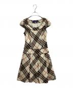 BURBERRY BLUE LABELバーバリー ブルー レーベル）の古着「チェックワンピース　/　FMF42-580-02」｜ブラウン
