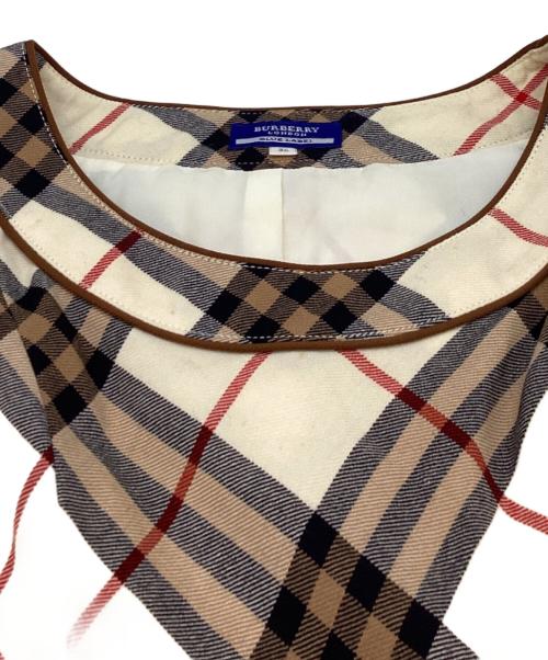 BURBERRY BLUE LABEL（バーバリー ブルー レーベル）BURBERRY BLUE LABEL (バーバリー ブルー レーベル) チェックワンピース　/　FMF42-580-02 ブラウン サイズ:36の古着・服飾アイテム