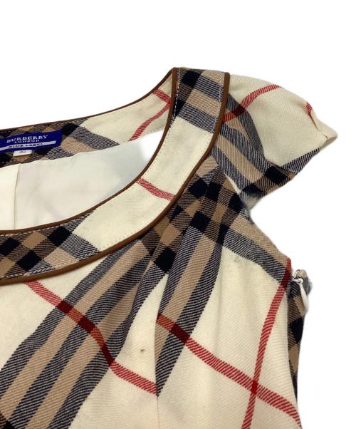 BURBERRY BLUE LABEL（バーバリー ブルー レーベル）BURBERRY BLUE LABEL (バーバリー ブルー レーベル) チェックワンピース　/　FMF42-580-02 ブラウン サイズ:36の古着・服飾アイテム