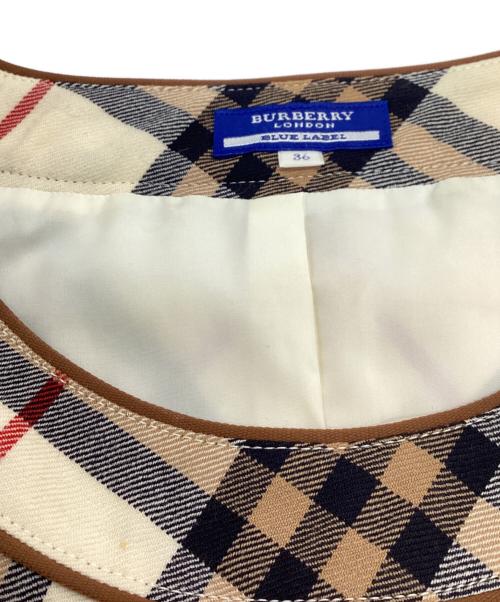 BURBERRY BLUE LABEL（バーバリー ブルー レーベル）BURBERRY BLUE LABEL (バーバリー ブルー レーベル) チェックワンピース　/　FMF42-580-02 ブラウン サイズ:36の古着・服飾アイテム