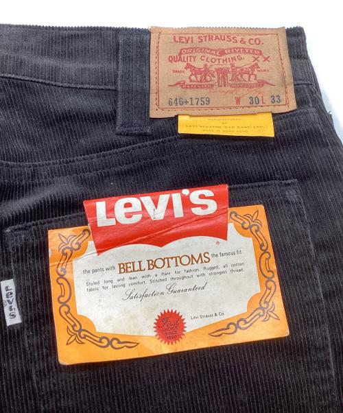 LEVI'S（リーバイス）LEVI'S (リーバイス) コーデュロイフレアパンツ / 646-1759 / 70s / ボタン裏刻印341 ブラック サイズ:Ｗ30×L33の古着・服飾アイテム
