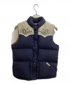 WILLIAM BARRYウィリアムバリー）の古着「切替ダウンベスト」｜ネイビー