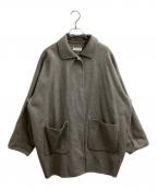 KAGUREカグレ）の古着「ウールステンカラーショートコート / 23AW / Extra fine Merino / GA37-27M001」｜グレー