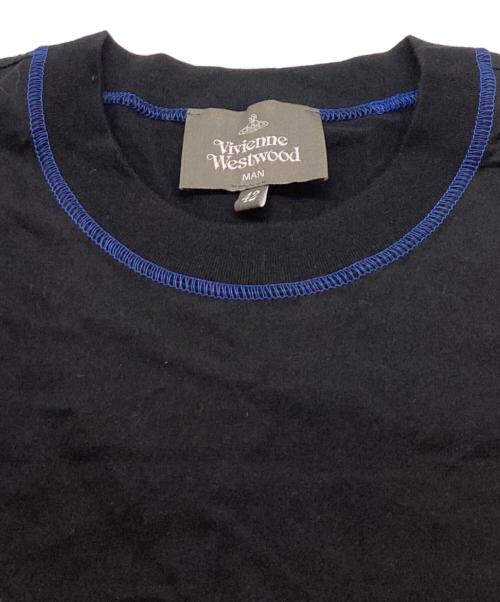 Vivienne Westwood man（ヴィヴィアン ウェストウッド マン）Vivienne Westwood man (ヴィヴィアン ウェストウッド マン) オーブロゴ刺繍Tシャツ　/　VW-LP-87432 ブラック サイズ:42の古着・服飾アイテム