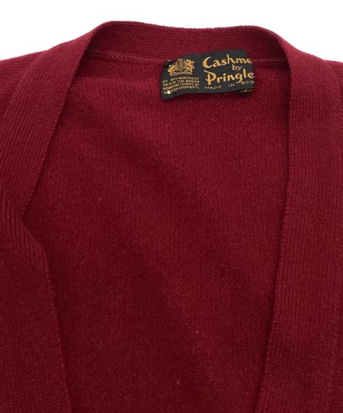 Cashmere by Pringle（プリングル）Cashmere by Pringle (プリングル) カーディガン / カシミヤカーディガン /  黒タグ / 60s～70s レッド サイズ:38の古着・服飾アイテム