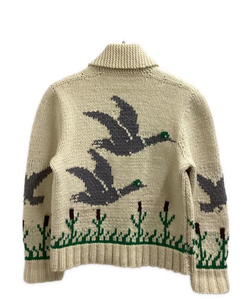 VINTAGE（ヴィンテージ）VINTAGE (ヴィンテージ) カウチンニットカーディガン / FALSHジップ / 60s~ アイボリー サイズ:表記無しの古着・服飾アイテム