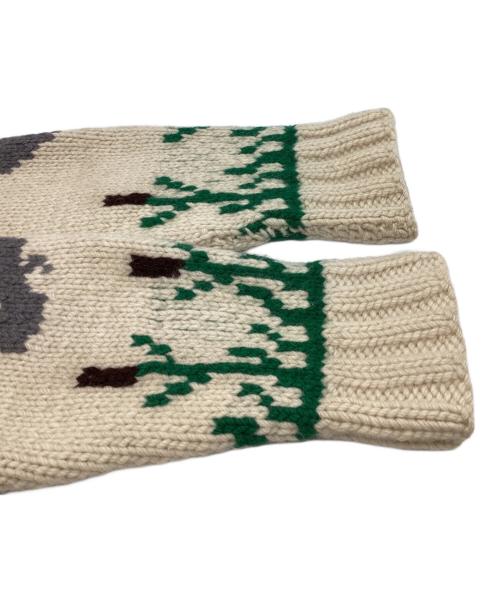 VINTAGE（ヴィンテージ）VINTAGE (ヴィンテージ) カウチンニットカーディガン / FALSHジップ / 60s~ アイボリー サイズ:表記無しの古着・服飾アイテム