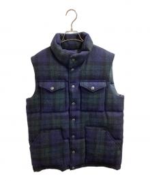 THE NORTHFACE PURPLELABEL×Harris Tweed（ザ・ノースフェイス パープルレーベル×ハリスツイード）の古着「Check Pattern Wool Down Vest / ダウンベスト / ND2976N」｜グリーン