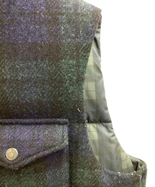 THE NORTHFACE PURPLELABEL（ザ・ノースフェイス パープルレーベル）THE NORTHFACE PURPLELABEL Harris Tweed (ハリスツイード) Check Pattern Wool Down Vest / ダウンベスト / ND2976N グリーン サイズ:Mの古着・服飾アイテム