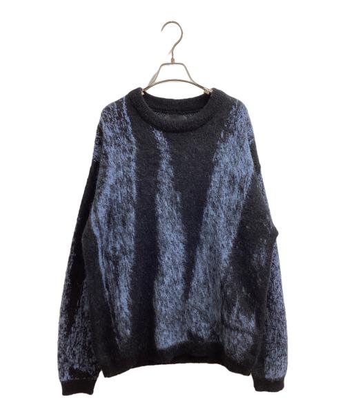 YOKE（ヨーク）YOKE (ヨーク) JACQUARD MOHAIR SWEATER　YK24FW0815S ブラック×ブルー サイズ:3の古着・服飾アイテム