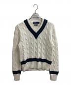 POLO RALPH LAURENポロ・ラルフローレン）の古着「チルデンニット　/　HAND KNIT」｜ホワイト
