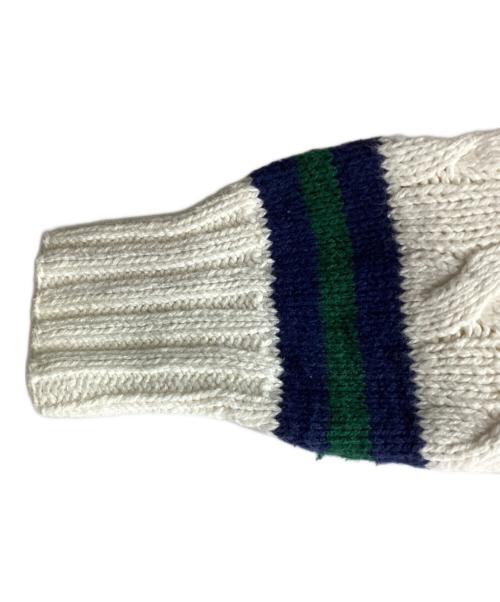 POLO RALPH LAUREN（ポロ・ラルフローレン）POLO RALPH LAUREN (ポロ・ラルフローレン) チルデンニット　/　HAND KNIT ホワイト サイズ:Lの古着・服飾アイテム