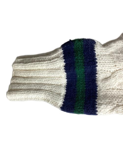 POLO RALPH LAUREN（ポロ・ラルフローレン）POLO RALPH LAUREN (ポロ・ラルフローレン) チルデンニット　/　HAND KNIT ホワイト サイズ:Lの古着・服飾アイテム