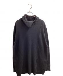 Yohji Yamamoto pour homme（ヨウジヤマモト プールオム）の古着「Deformed Neckline Turtle Knit　H0-K23-186　 24AW」｜ブラック
