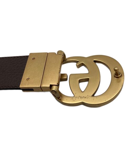 GUCCI（グッチ）GUCCI (グッチ) GGマーモントリバーシブルベルト / 474350 ブラック×ゴールド サイズ:-の古着・服飾アイテム
