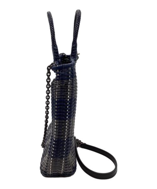 ANTEPRIMA（アンテプリマ）ANTEPRIMA (アンテプリマ) INTRECCIO TARTAN / タータンチェックワイヤーバッグ ネイビーの古着・服飾アイテム