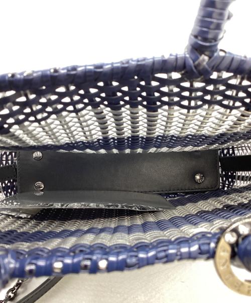 ANTEPRIMA（アンテプリマ）ANTEPRIMA (アンテプリマ) INTRECCIO TARTAN / タータンチェックワイヤーバッグ ネイビーの古着・服飾アイテム