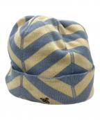 Vivienne Westwoodヴィヴィアンウエストウッド）の古着「ニット帽」｜ブルー×ベージュ