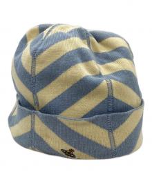Vivienne Westwood（ヴィヴィアンウエストウッド）の古着「ニット帽」｜ブルー×ベージュ