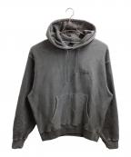 stussyステューシー）の古着「Basic Stussy Hoodie Pigment Dyed / ピグメントダイ プルオーバーパーカー / 25AW 」｜グレー