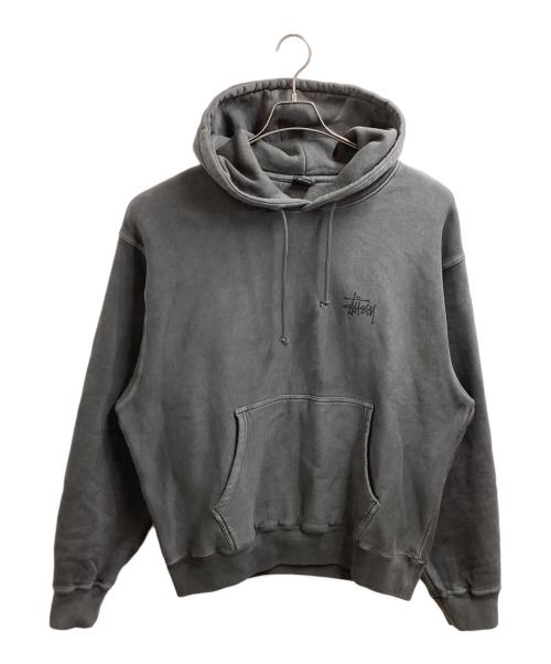 stussy（ステューシー）stussy　 (ステューシー) Basic Stussy Hoodie Pigment Dyed / ピグメントダイ プルオーバーパーカー / 25AW  グレー サイズ:XLの古着・服飾アイテム