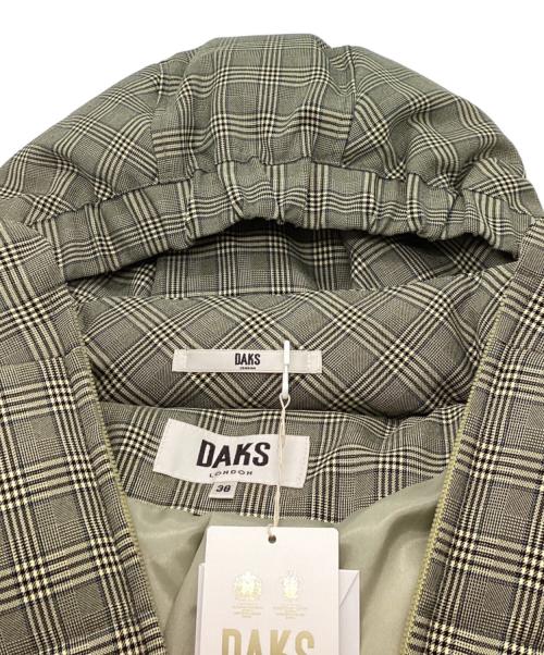 DAKS（ダックス）DAKS (ダックス) Check Pattern Down Jacket / ダウンジャケット / 11-211548 / Made in JAPAN  黄緑 サイズ:38 未使用品の古着・服飾アイテム