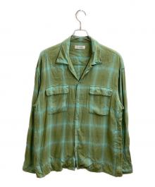 RADIALL（ラディアル）の古着「OPEN COLLARED SHIRT L/S / RAD-23SS-SH003 / 23SS」｜グリーン