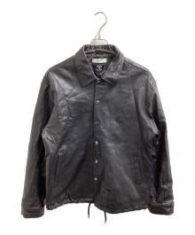 INHERIT×THE BRAVEMAN（インヘリット×ザ ブレイブマン）の古着「レザーコーチジャケット　/　21-011-730-2000-3-0」｜ブラック