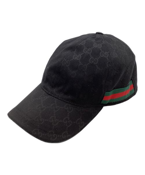 GUCCI（グッチ）GUCCI (グッチ) GGキャンバス シェリーライン キャップ / 08.338.986 ブラック サイズ:-の古着・服飾アイテム