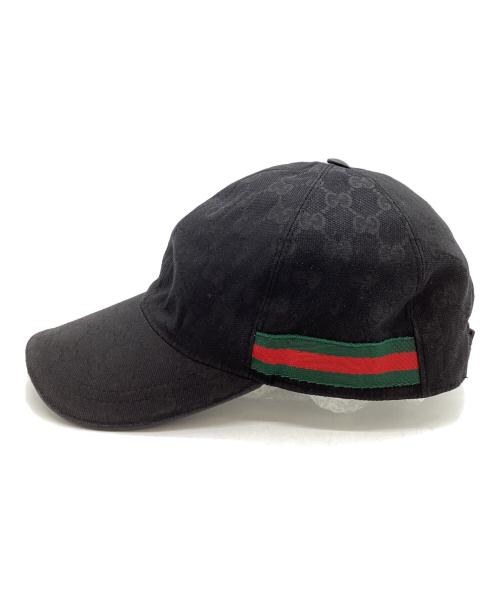GUCCI（グッチ）GUCCI (グッチ) GGキャンバス シェリーライン キャップ / 08.338.986 ブラック サイズ:-の古着・服飾アイテム