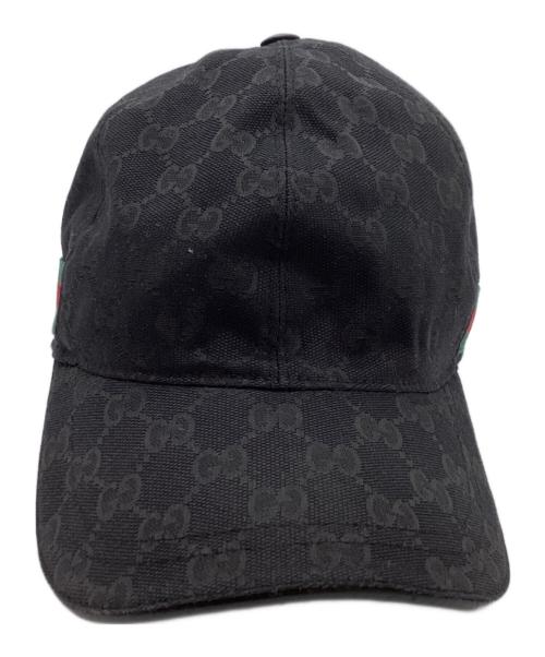 GUCCI（グッチ）GUCCI (グッチ) GGキャンバス シェリーライン キャップ / 08.338.986 ブラック サイズ:-の古着・服飾アイテム