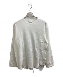 ANCELLM（アンセルム）の古着「DAMAGE WAFFLE CREW LS/ANC-STD-CT03」｜ホワイト