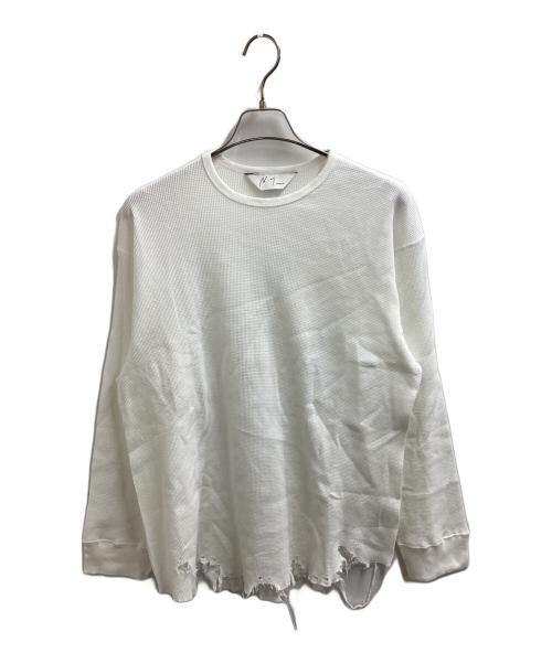 ANCELLM（アンセルム）ANCELLM (アンセルム) DAMAGE WAFFLE CREW LS/ANC-STD-CT03 ホワイト サイズ:1の古着・服飾アイテム